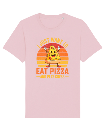 I just want to eat pizza and play chess Cotton Pink