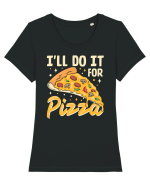I'll Do It For Pizza Tricou mânecă scurtă guler larg fitted Damă Expresser