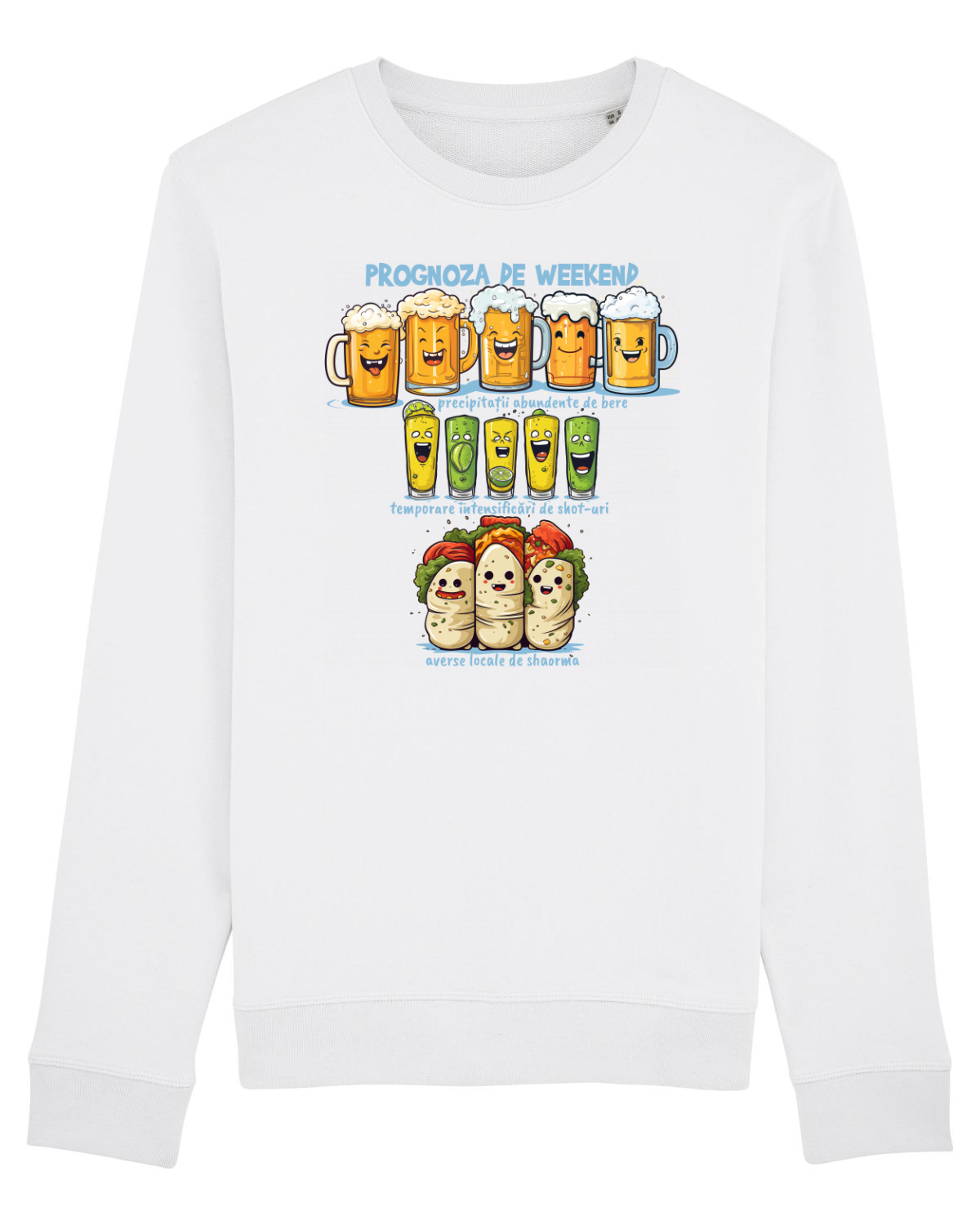 Bluză mânecă lungă Unisex Rise White