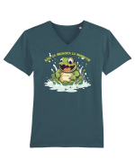 RAZI CA BROASCA LA INUNDATIE 2 Tricou mânecă scurtă guler V Bărbat Presenter