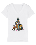 Sărbătoarea felinelor Tricou mânecă scurtă guler V Damă Evoker