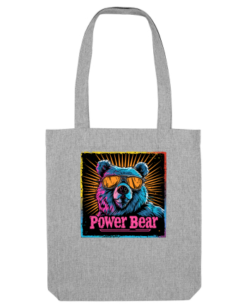 Retro Power Bear Heather Grey