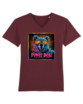 Retro Power Bear Burgundy