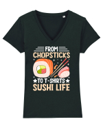 From Chopsticks to T-Shirts Sushi Life Tricou mânecă scurtă guler V Damă Evoker