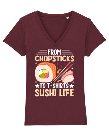 From Chopsticks to T-Shirts Sushi Life Burgundy