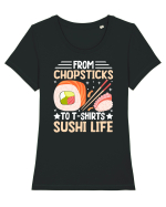 From Chopsticks to T-Shirts Sushi Life Tricou mânecă scurtă guler larg fitted Damă Expresser