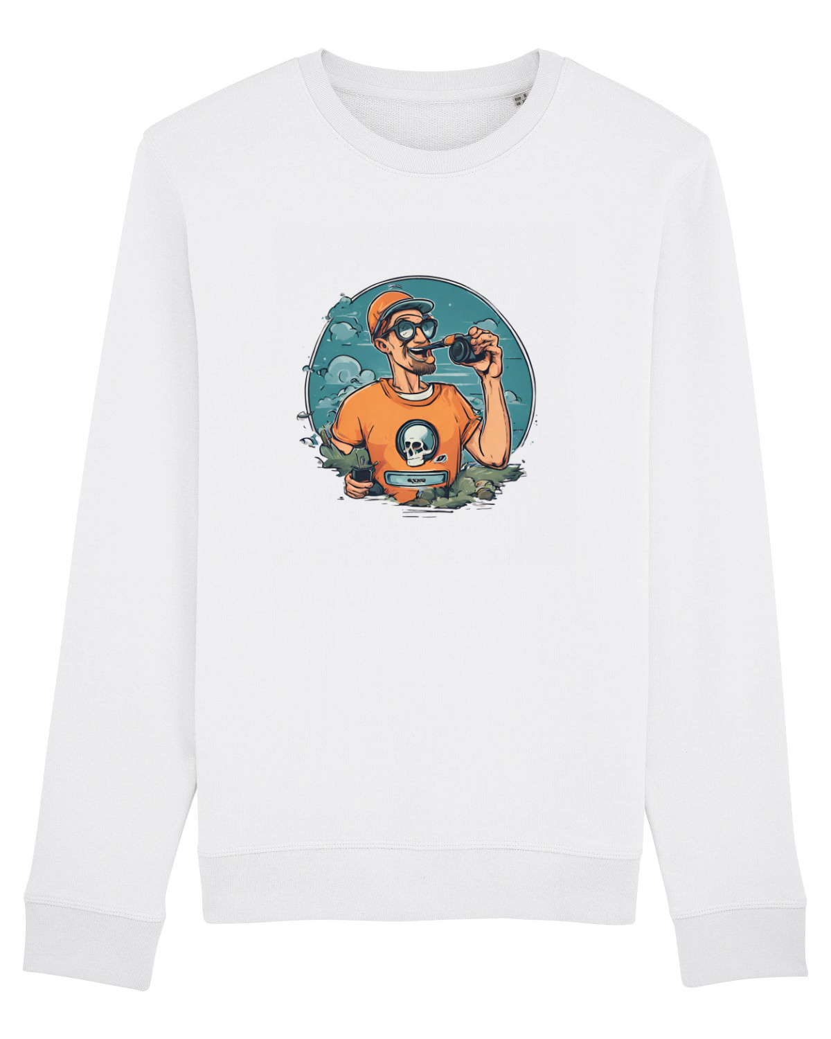 Bluză mânecă lungă Unisex Rise White