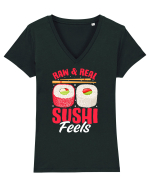 Raw & Real Sushi Feels Tricou mânecă scurtă guler V Damă Evoker