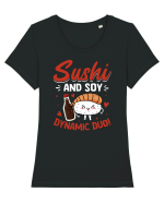 Sushi and Soy Dynamic Duo! Tricou mânecă scurtă guler larg fitted Damă Expresser