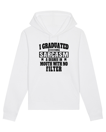 I Graduated University Of Sarcasm bk White