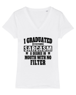 I Graduated University Of Sarcasm bk Tricou mânecă scurtă guler V Damă Evoker