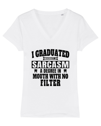 I Graduated University Of Sarcasm bk White