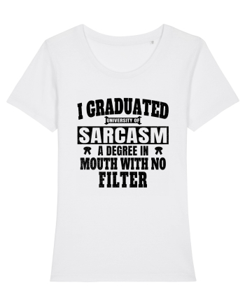 I Graduated University Of Sarcasm bk White
