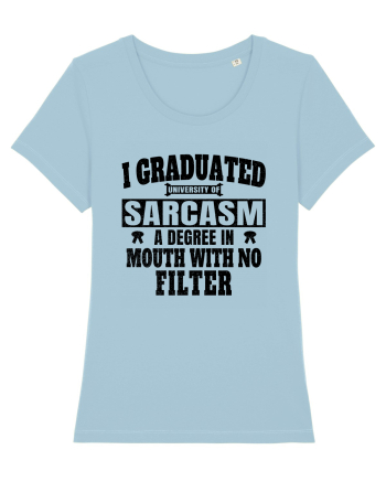 I Graduated University Of Sarcasm bk Sky Blue