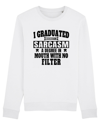 I Graduated University Of Sarcasm bk White