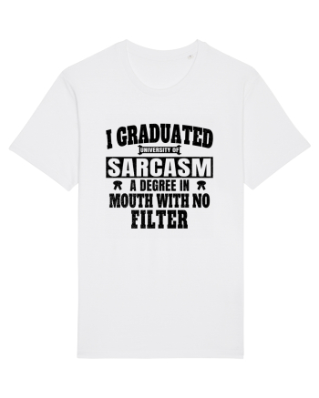 I Graduated University Of Sarcasm bk White