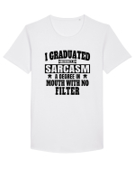 I Graduated University Of Sarcasm bk Tricou mânecă scurtă guler larg Bărbat Skater