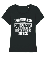I Graduated University Of Sarcasm wh Tricou mânecă scurtă guler larg fitted Damă Expresser