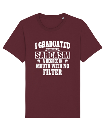 I Graduated University Of Sarcasm wh Burgundy