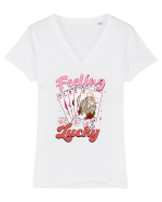 Anti Valentine Day - Feeling lucky Tricou mânecă scurtă guler V Damă Evoker