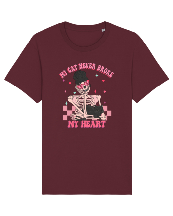 Anti Valentine Day - My cat never broke my heart Burgundy