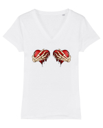 Anti Valentine Day - Ripped hearts Tricou mânecă scurtă guler V Damă Evoker