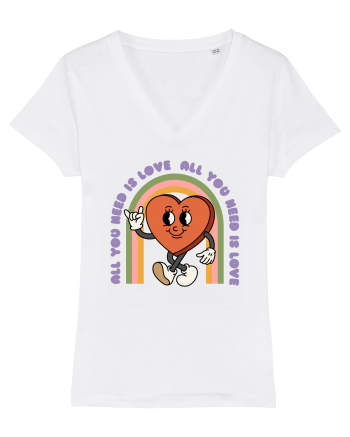 retro chic de Ziua Îndrăgostiților - All You Need Is Love And Rainbows White