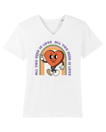 retro chic de Ziua Îndrăgostiților - All You Need Is Love And Rainbows White