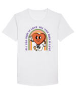 retro chic de Ziua Îndrăgostiților - All You Need Is Love And Rainbows Tricou mânecă scurtă guler larg Bărbat Skater