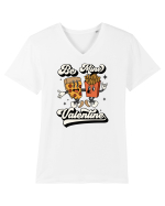 retro chic de Ziua Îndrăgostiților - Be Mine Valentine Tricou mânecă scurtă guler V Bărbat Presenter