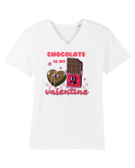 retro chic de Ziua Îndrăgostiților - Chocolate is my valentine Tricou mânecă scurtă guler V Bărbat Presenter