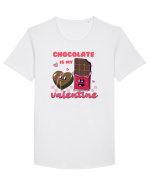 retro chic de Ziua Îndrăgostiților - Chocolate is my valentine Tricou mânecă scurtă guler larg Bărbat Skater