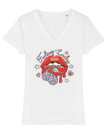 retro chic de Ziua Îndrăgostiților - Feeling Lucky White