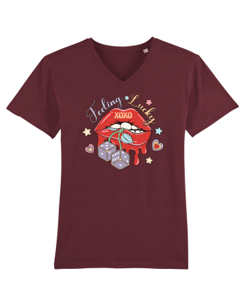 retro chic de Ziua Îndrăgostiților - Feeling Lucky Burgundy