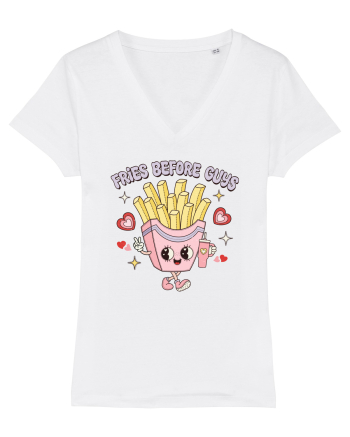 retro chic de Ziua Îndrăgostiților - Fries Before Guys White