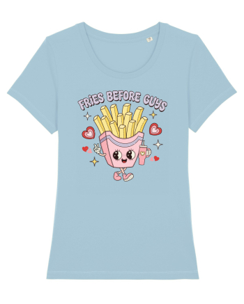 retro chic de Ziua Îndrăgostiților - Fries Before Guys Sky Blue