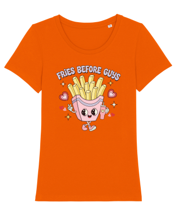 retro chic de Ziua Îndrăgostiților - Fries Before Guys Bright Orange