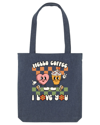 retro chic de Ziua Îndrăgostiților - Hello Coffee, I love you Midnight Blue