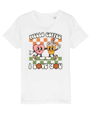 retro chic de Ziua Îndrăgostiților - Hello Coffee, I love you White