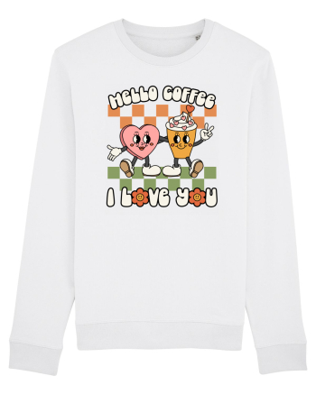 retro chic de Ziua Îndrăgostiților - Hello Coffee, I love you White