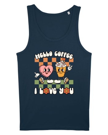 retro chic de Ziua Îndrăgostiților - Hello Coffee, I love you Navy