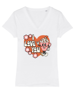 retro chic de Ziua Îndrăgostiților - I Love You Tricou mânecă scurtă guler V Damă Evoker