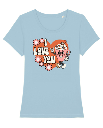 retro chic de Ziua Îndrăgostiților - I Love You Sky Blue