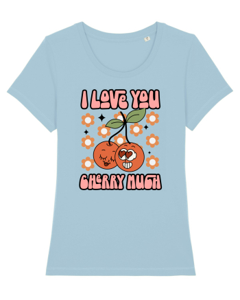 retro chic de Ziua Îndrăgostiților - I love You Cherry Much Sky Blue