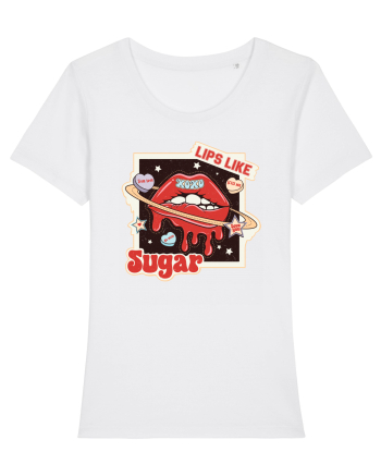retro chic de Ziua Îndrăgostiților - Lips like sugar White