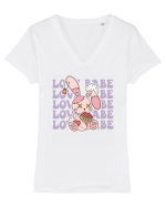 retro chic de Ziua Îndrăgostiților - Love Babe Tricou mânecă scurtă guler V Damă Evoker