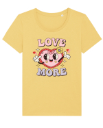 retro chic de Ziua Îndrăgostiților - Love More Tricou mânecă scurtă guler larg fitted Damă Expresser