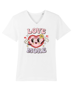 retro chic de Ziua Îndrăgostiților - Love More Tricou mânecă scurtă guler V Bărbat Presenter