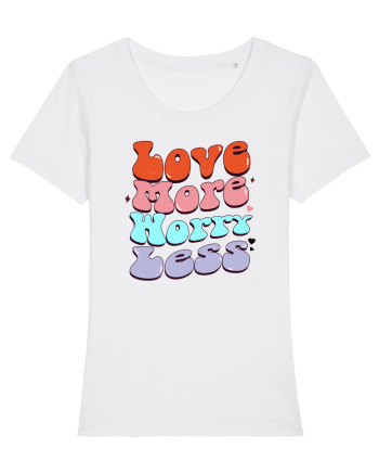 retro chic de Ziua Îndrăgostiților - Love more worry less White