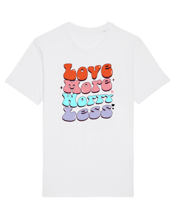 retro chic de Ziua Îndrăgostiților - Love more worry less White